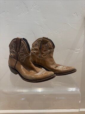 Golden Goose Brown Leather Western Cowboy Ankle Boots EU 40